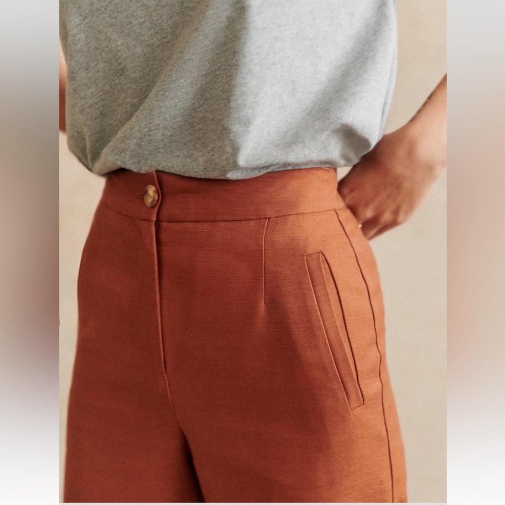 Sezane Martin Trousers - Caramel - Size 10 - Picture 5 of 6